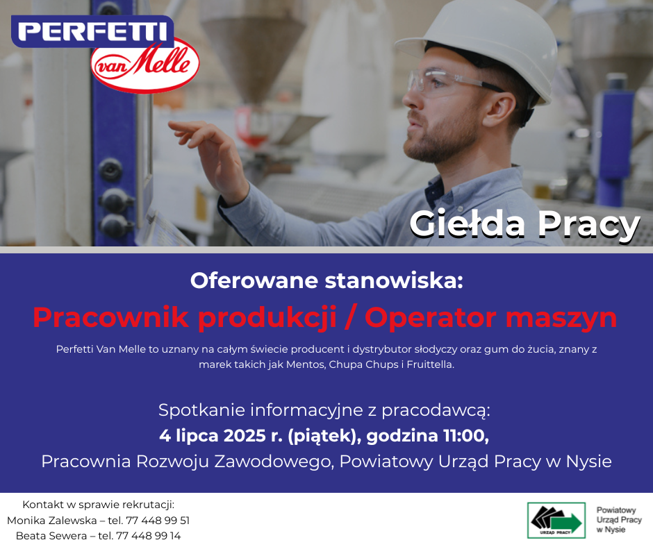 Zdjęcie artykułu Rekrutacja do firmy Perfetti Van Melle Polska Production Sp. z o.o.