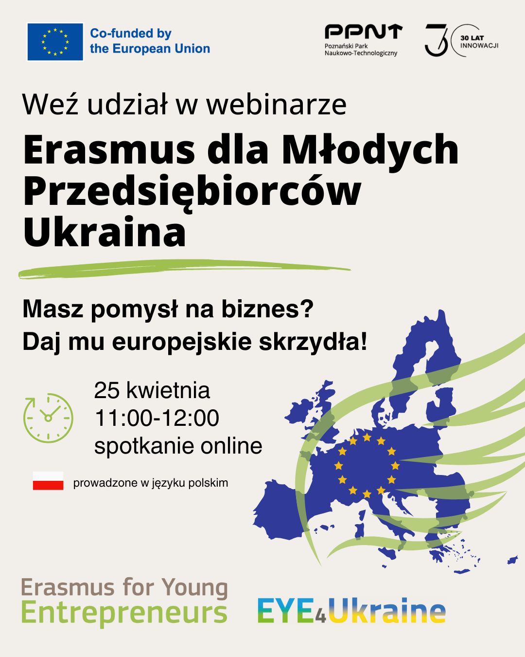 Zdjęcie artykułu Webinar Erasmus dla Młodych Przedsiębiorców Ukraina