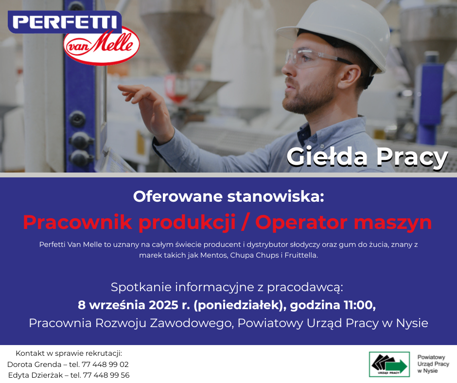 Zdjęcie artykułu Rekrutacja do firmy Perfetti Van Melle Polska Production Sp. z o.o.