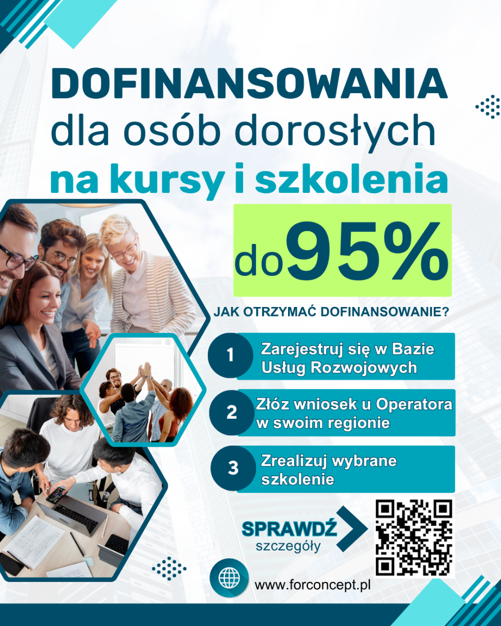 plakat promujący dofinansowania na kursy i szkolenia