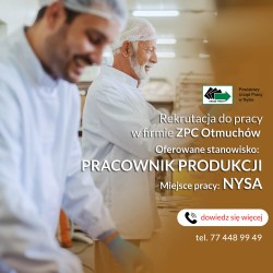 Obrazek dla: Rekrutacja do pracy w firmie ZPC Otmuchów przez agencję pracy JETJOB sp. z o.o.