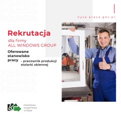 Zdjęcie artykułu UWAGA! Wolne miejsca pracy na stanowisku pracownika produkcji stolarki okiennej.