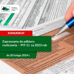 Zdjęcie artykułu Zapraszamy do odbioru  rozliczenia PIT-11